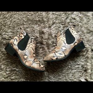 Faux Snake Skin Booties!